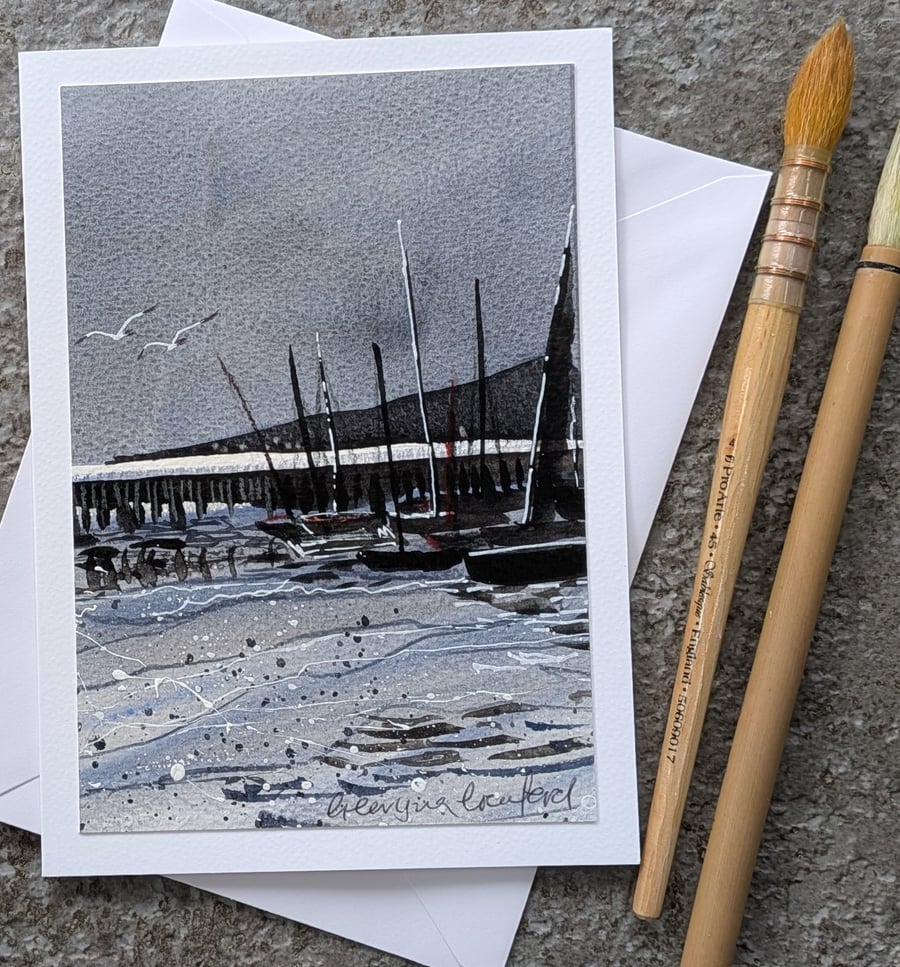 Dark Skies. Blank Card. Original Watercolour 260186