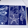 Beach finds linocut card (Perfectly Imperfect)