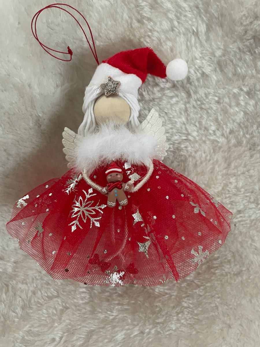 Santa angel tree decoration, xmas tree topper, gift for family, xmas fairy