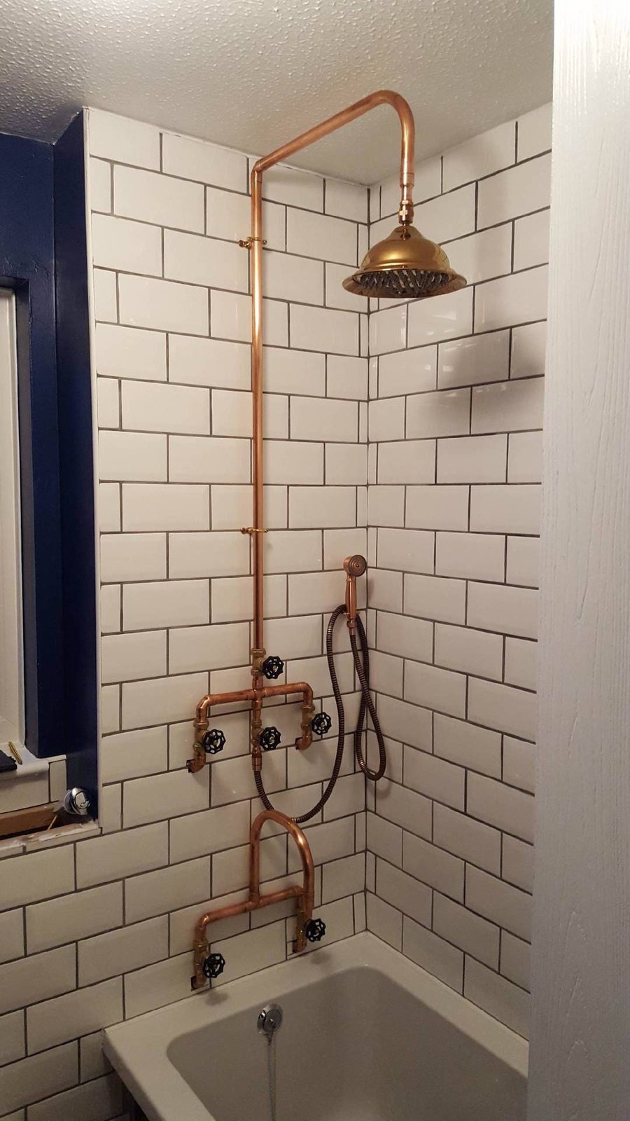 Copper Shower and flexible hose