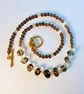 Smoky Quartz Necklace With Yellow Swarovski Crystals - Handmade In Devon - Image 1