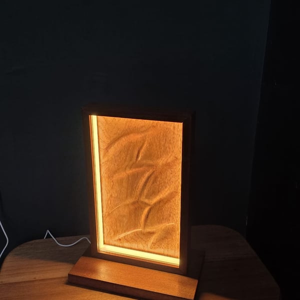 Handmade Wooden LED Lamp Oak Sapele Meranti Desk Light (USB Powered)