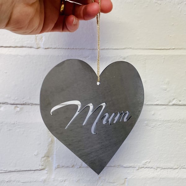 Mum Heart - Mothers day - Solid Steel Sculpture