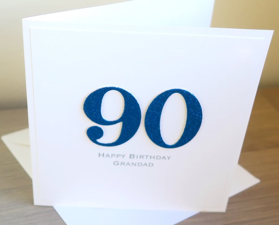 SALE Half Price handmade 90th birthday card - grandad