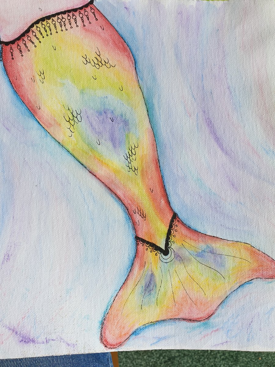 Mermaid tail original watercolour