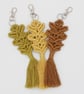 macrame keyring oak leaf, boho keyring