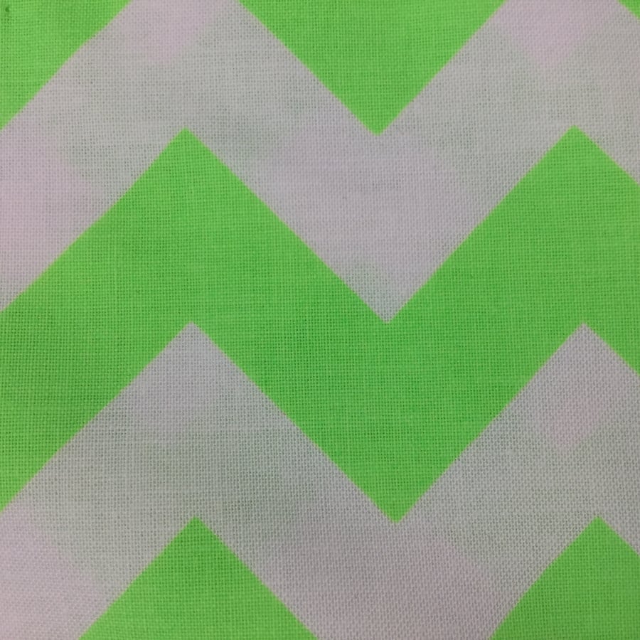 Fabric - Green and White Chevron 2.75 Free Postage