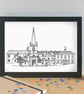 Buckingham Skyline Art Print - Image 3