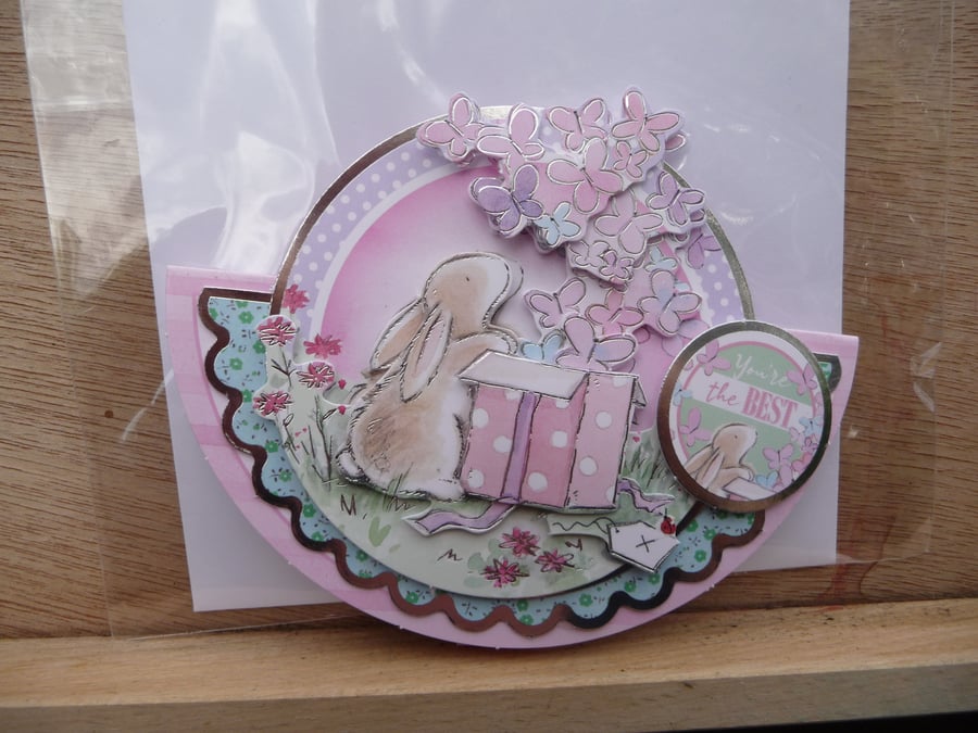 Ladies rocker birthday card decoupage cute