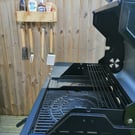 Barbecue condiment and utensil hanger