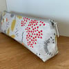 Fabric Brush Case, Pencil Case, Cosmetic Bag, Zipped Purse, Scandi, Grey