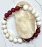 Carnelian and Cream Magnesite Bracelet