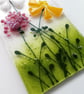 Bumblebee suncatcher, fused glass hanger, birthday gift, floral glass art.  - Image 2