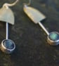 Brass Bell Earrings with Labradorite Dangles - Image 9