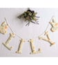 Personalised Floral Name Garland - Fabric Dove Nursery Decor - Muslin Baby Gift