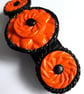 Orange & Black Halloween Polymer Clay Hair Barrette - Image 4