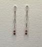 Paperclip chain drop earrings with pink and plum tourmaline stones