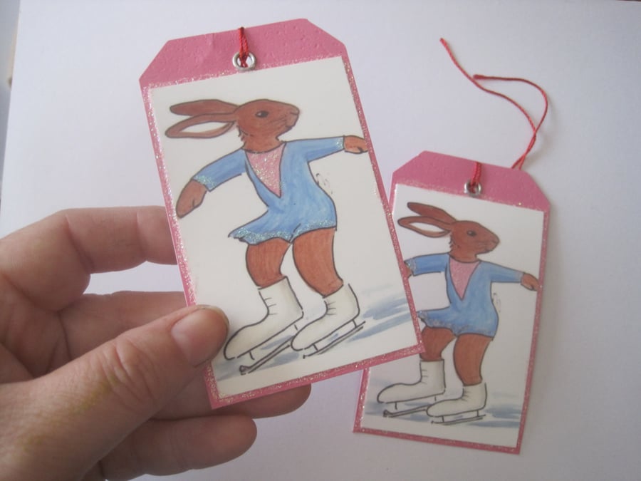 Ice Dancer Bunny Gift Tag x 2