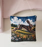 Hand Printed Summer Hare Fabric Hanging Decoration Scented with Lavender or Rose - Image 3