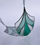 Emerald Art Deco stained Glass Suncatcher with vintage inspired glass - Image 3