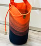 Large Ombre Cotton Rope Basket – Navy & Orange - Image 2