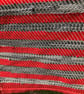 Short Grey and Red Stripe Rag Rug  - Image 1