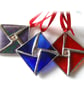 Stained Glass Tree Decoration 5cm Square Christmas Dichroic - Image 6