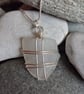 Sea Glass Necklace - Wire Wrapped Sea Glass Pendant - Unique Gift 