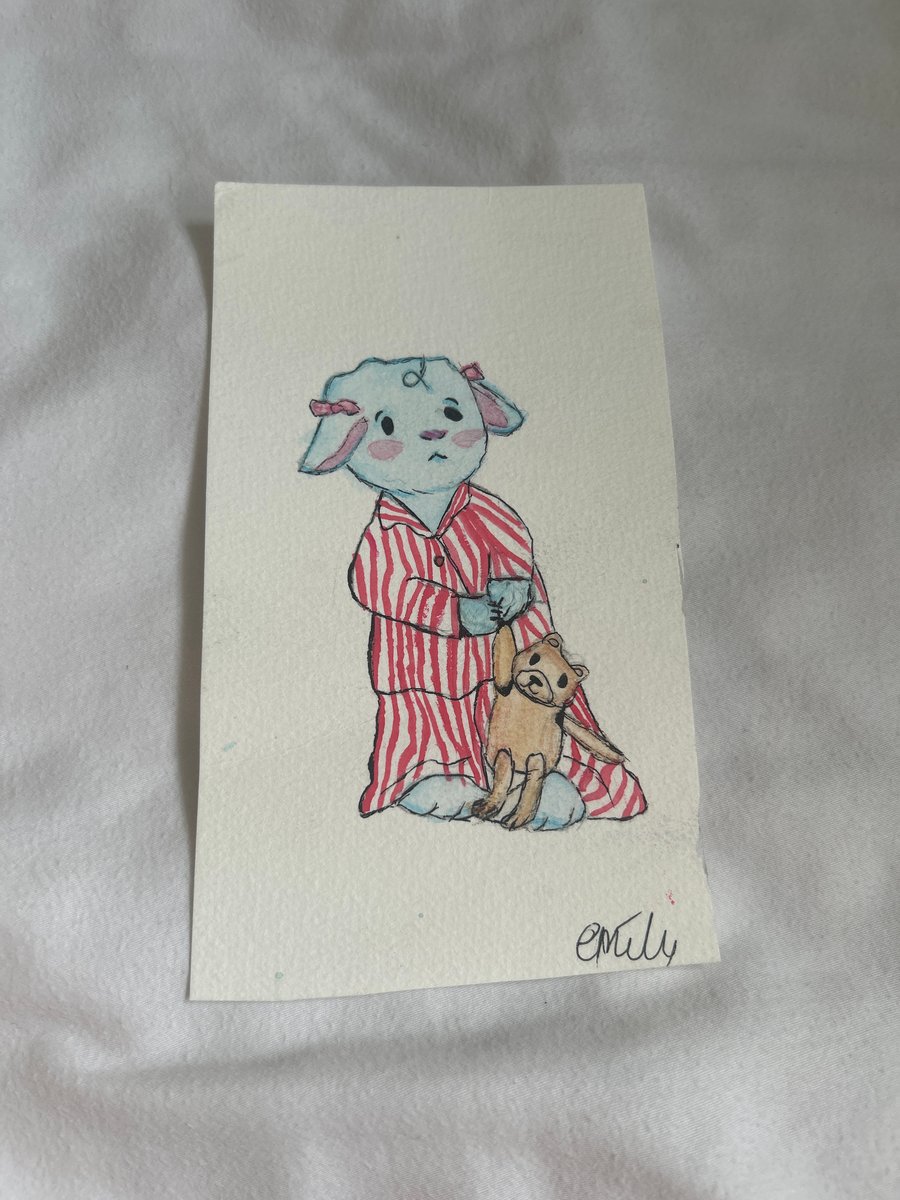 Cute lamb watercolour painting 