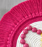 "Ntombi 3" Pink & Off White Macrame Wall Hanging Fibre Mandala Art - Image 6