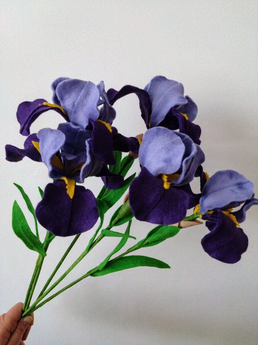 Handmade Felt Iris Flower