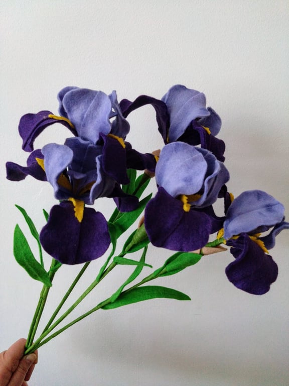 Handmade Felt Iris Flower