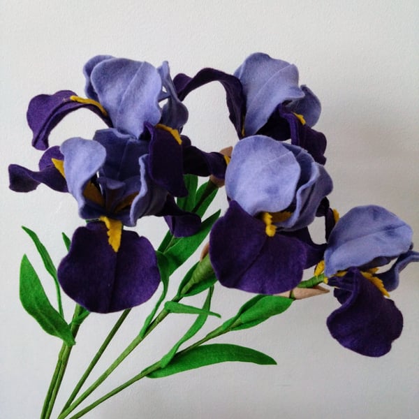 Handmade Felt Iris Flower