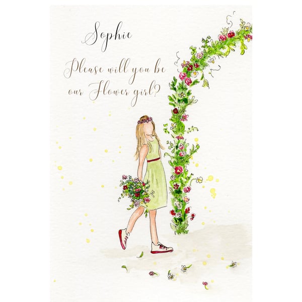 Will you be our flower girl, personalised flower girl proposal card, handmade