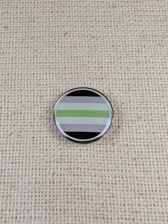 Agender Flag Pin - Pride Themed Pin - Large Resin Topped Pin Badge