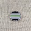 Agender Flag Pin - Pride Themed Pin - Large Resin Topped Pin Badge
