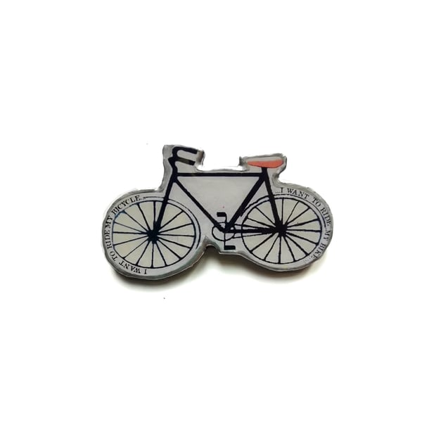 Wonderfully Whimsical  Queen 'I want to ride my Bicycle' Brooch by EllyMental