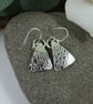 Earrings, Sterling Silver Patterned Triangle Droppers - Image 3