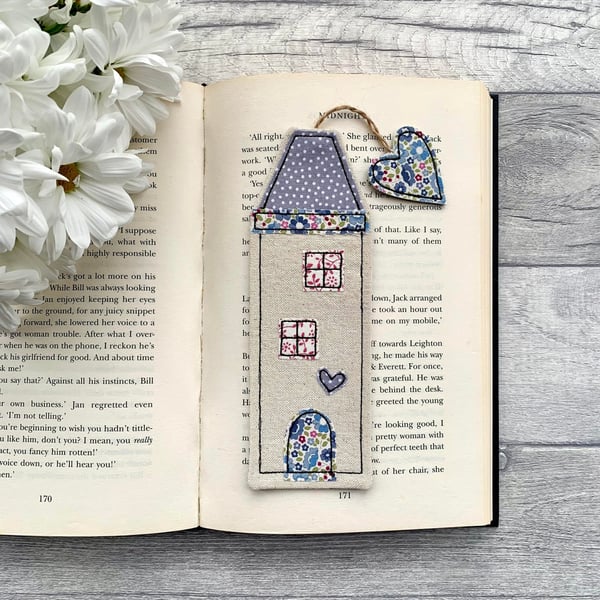 Bookmark, tall house bookmark, bookworm gift