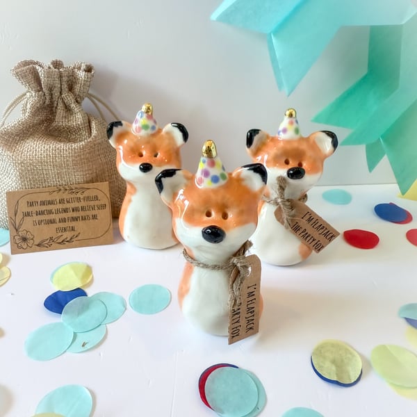 Handmade porcelain party fox 
