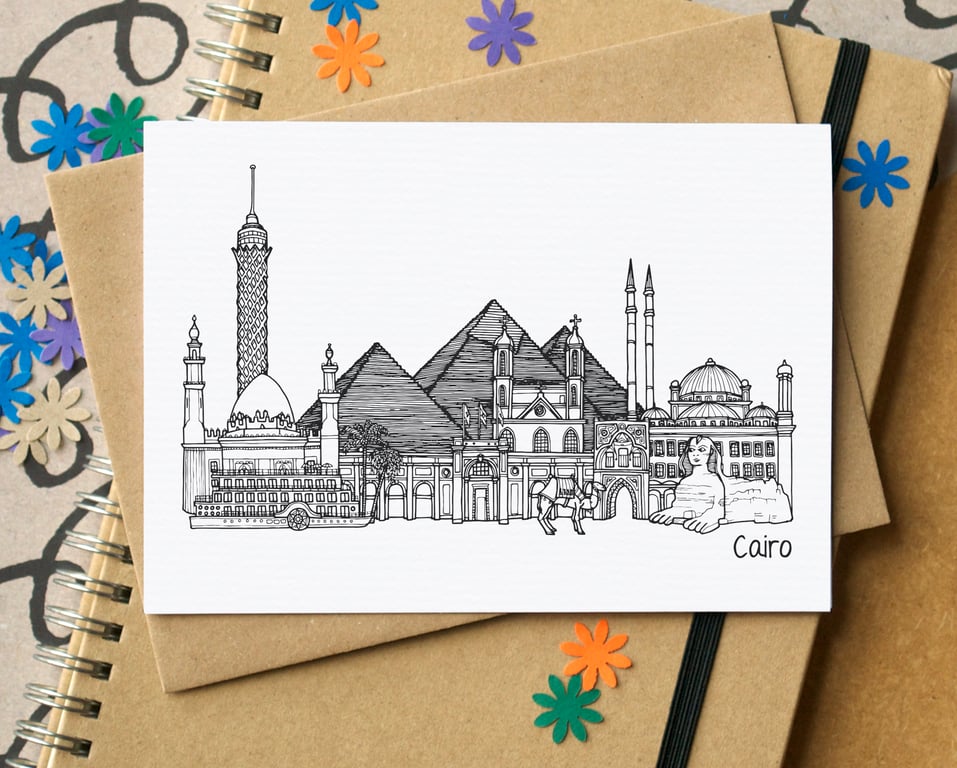 Cairo Skyline Greetings Card