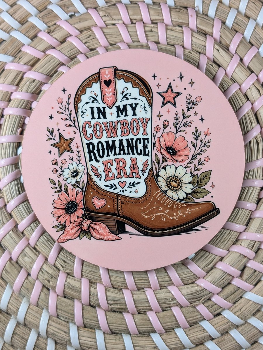 In My Cowboy Romance Era – Funny Book Lover Coaster