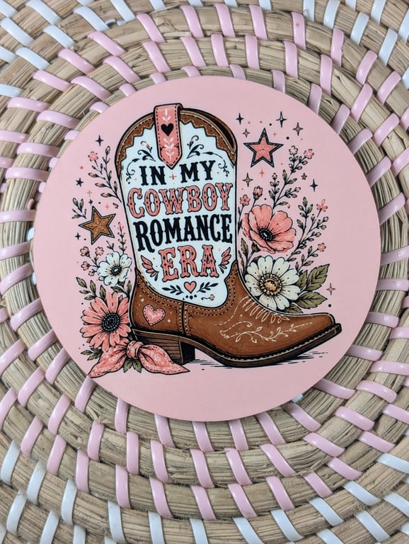 In My Cowboy Romance Era – Funny Book Lover Coaster