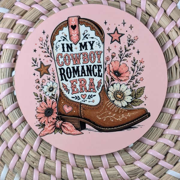 In My Cowboy Romance Era – Funny Book Lover Coaster