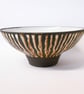 Bowl Stunning Black Vulcan Clay Striped Durable Stoneware Bowl Centrepiece. - Image 3