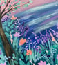Twilight Lake Acrylic Painting 6" - Image 3