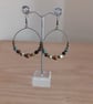 BOHO STYLE DANGLE HOOP EARRINGS - ANTIQUE GOLD MULTI COLOURED. - Image 1