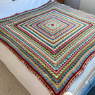 Handmade Crochet Blanket - Vintage Style Acrylic Throw - King Size Bed Size