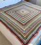 Handmade Crochet Blanket - Vintage Style Acrylic Throw - King Size Bed Size