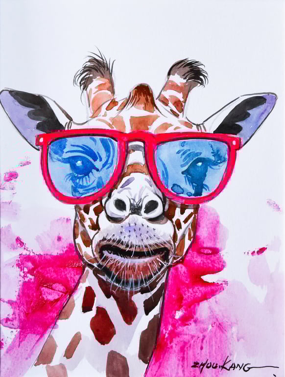 Zebra Watercolour Painting – Original Still Life – Fun & Delightful